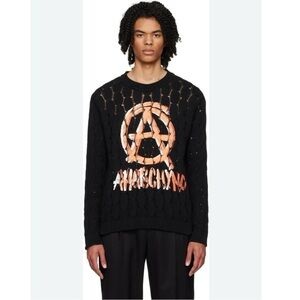 MOSCHINO Couture Black Anarchy Sweater made of 100% cotton.